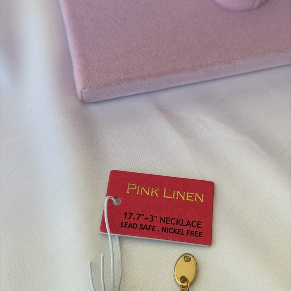 Pink Linen Chunky Matte Black & Gold Chain Statement Necklace - Picture 3 of 4